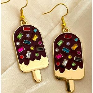 Cute Chocolate Ice Cream Bar Earrings